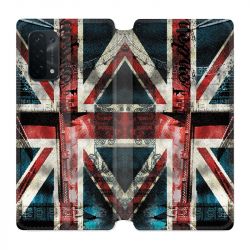 Housse cuir portefeuille Pour Oppo A54 5G / A74 5G Angleterre UK Jean's