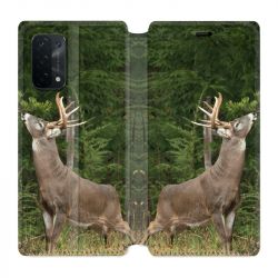 Housse cuir portefeuille Pour Oppo A54 5G / A74 5G Cerf