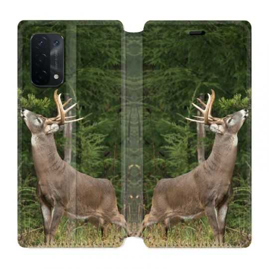 Housse cuir portefeuille Pour Oppo A54 5G / A74 5G Cerf