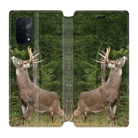 Housse cuir portefeuille Pour Oppo A54 5G / A74 5G Cerf