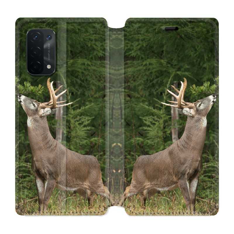 Housse cuir portefeuille Pour Oppo A54 5G / A74 5G Cerf