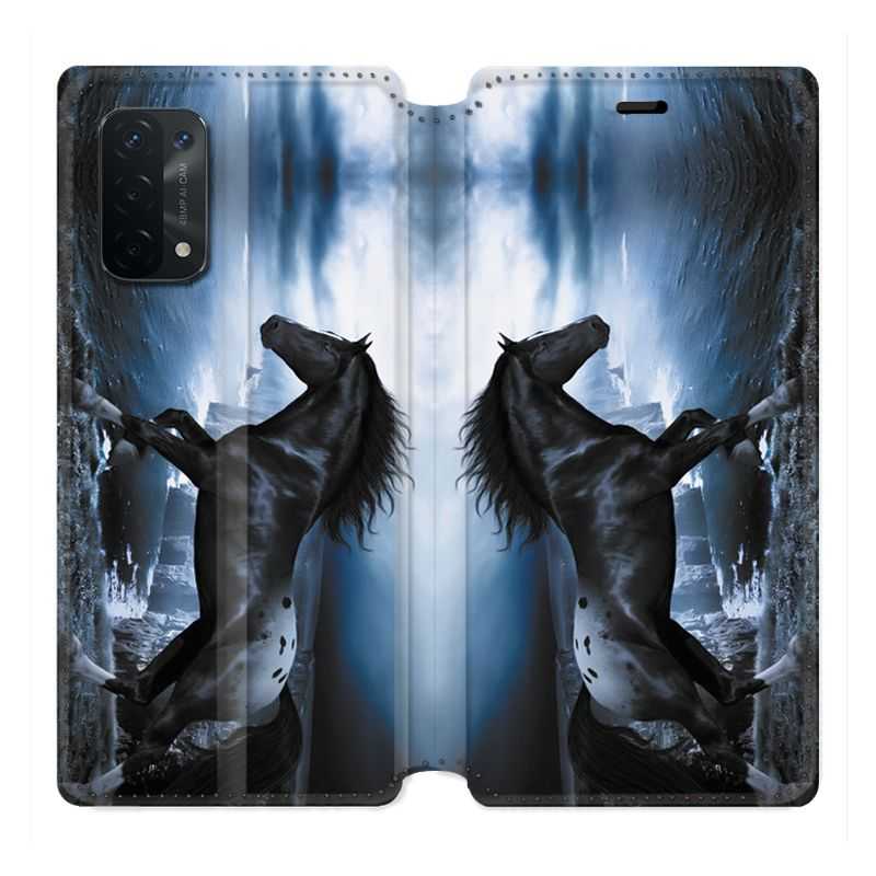 Housse cuir portefeuille Pour Oppo A54 5G / A74 5G Cheval Noir