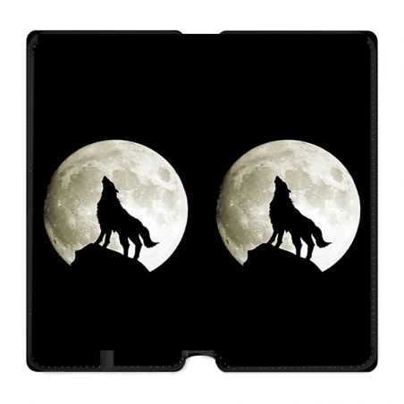 Housse cuir portefeuille Pour Oppo A54 5G / A74 5G Loup Noir