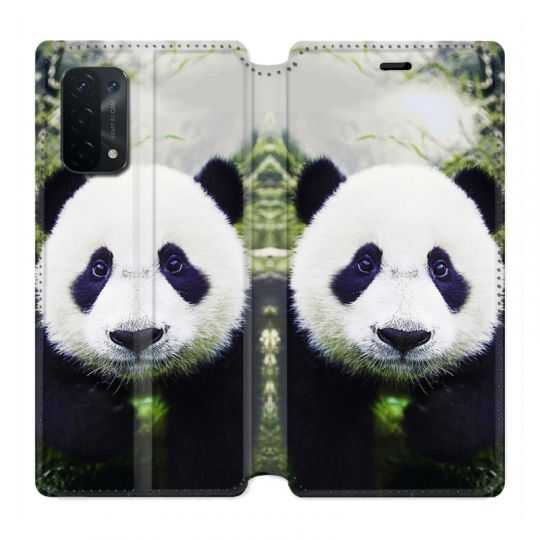 Housse cuir portefeuille Pour Oppo A54 5G / A74 5G Panda Color