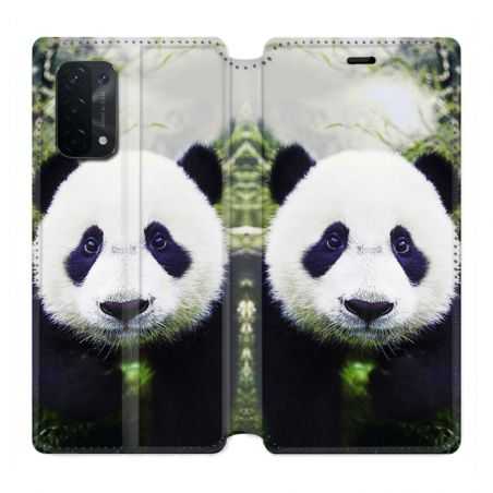 Housse cuir portefeuille Pour Oppo A54 5G / A74 5G Panda Color