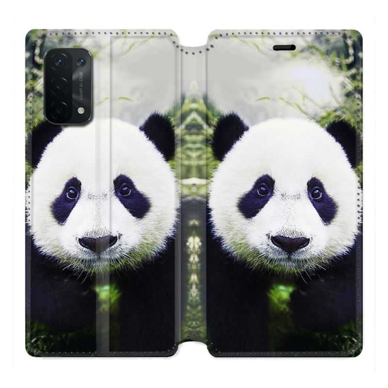 Housse cuir portefeuille Pour Oppo A54 5G / A74 5G Panda Color