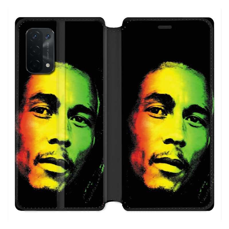 Housse cuir portefeuille Pour Oppo A54 5G / A74 5G Bob Marley 2