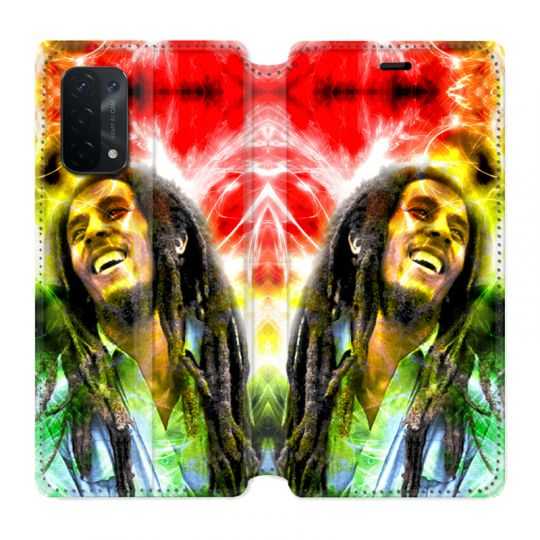 Housse cuir portefeuille Pour Oppo A54 5G / A74 5G Bob Marley Color