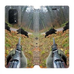 Housse cuir portefeuille Pour Oppo A54 5G / A74 5G Chasse Vision Tir