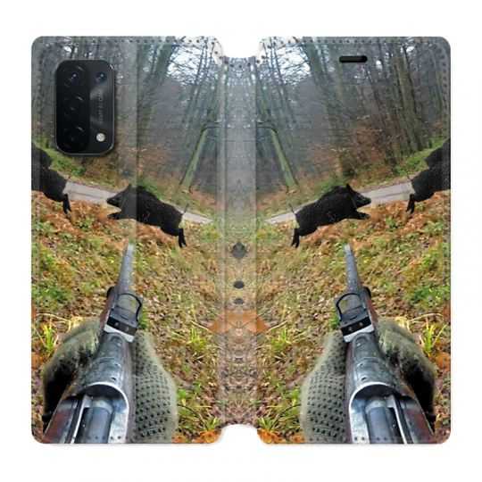 Housse cuir portefeuille Pour Oppo A54 5G / A74 5G Chasse Vision Tir