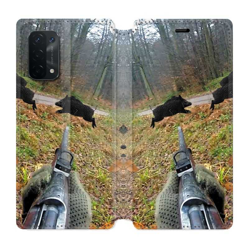 Housse cuir portefeuille Pour Oppo A54 5G / A74 5G Chasse Vision Tir