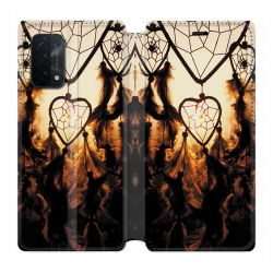 Housse cuir portefeuille Pour Oppo A54 5G / A74 5G Attrape Reve Noir