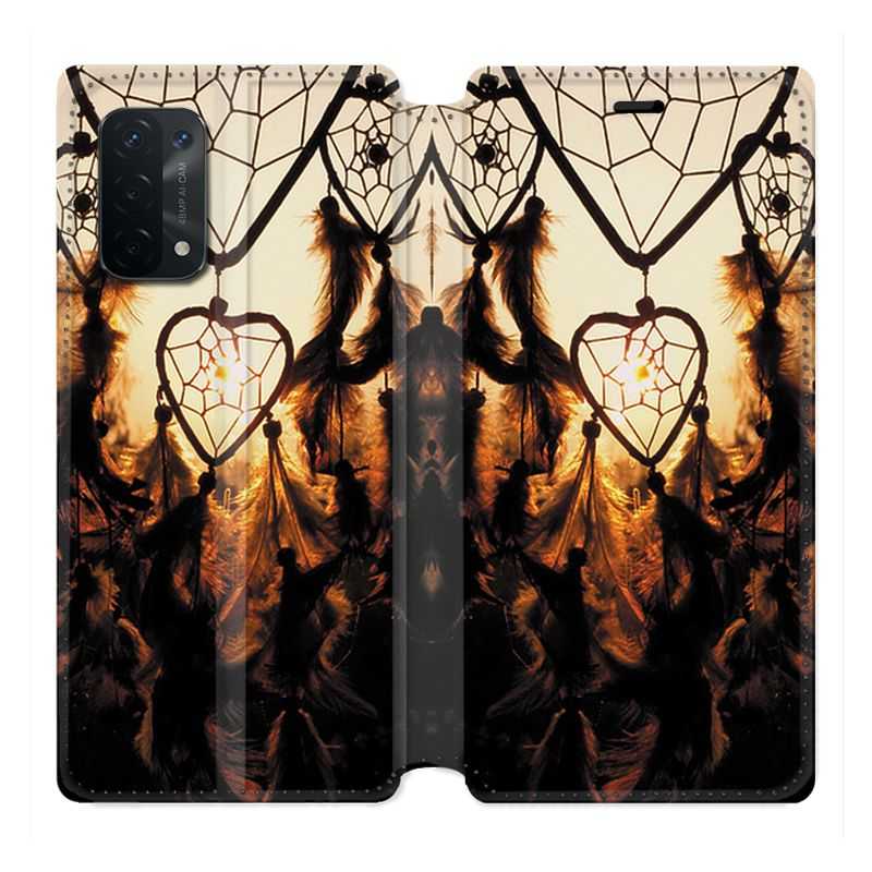 Housse cuir portefeuille Pour Oppo A54 5G / A74 5G Attrape Reve Noir