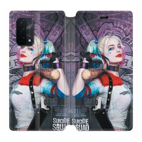 Housse cuir portefeuille Pour Oppo A54 5G / A74 5G Harley Quinn Batte
