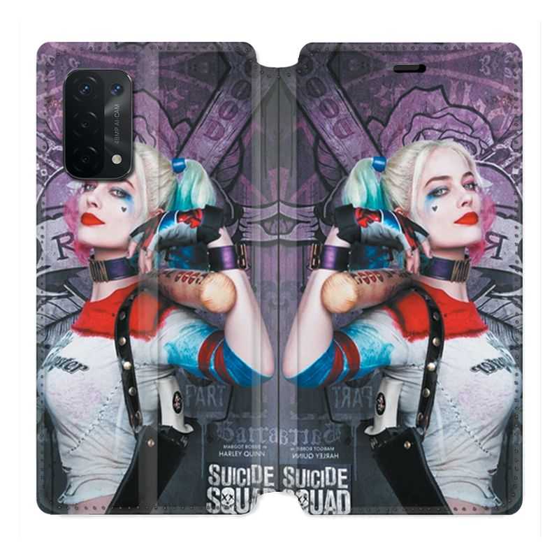 Housse cuir portefeuille Pour Oppo A54 5G / A74 5G Harley Quinn Batte