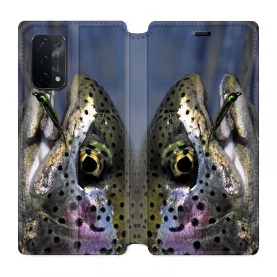 Housse cuir portefeuille Pour Oppo A54 5G / A74 5G Peche Truite