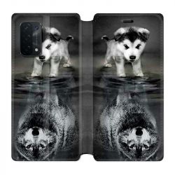 Housse cuir portefeuille Pour Oppo A54 5G / A74 5G Chien Reflet