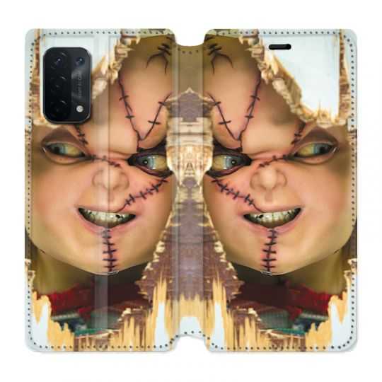 Housse cuir portefeuille Pour Oppo A54 5G / A74 5G Chucky Blanc