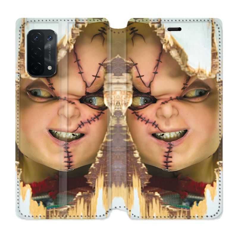 Housse cuir portefeuille Pour Oppo A54 5G / A74 5G Chucky Blanc