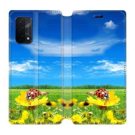 Housse cuir portefeuille Pour Oppo A54 5G / A74 5G Coccinelle