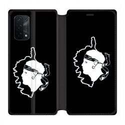 Housse cuir portefeuille Pour Oppo A54 5G / A74 5G Corse Noir
