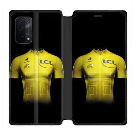 Housse cuir portefeuille Pour Oppo A54 5G / A74 5G Cyclisme Maillot Jaune