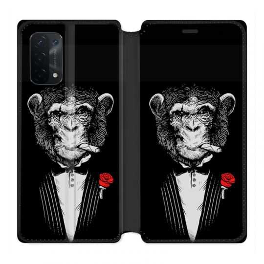 Housse cuir portefeuille Pour Oppo A54 5G / A74 5G Decale Singe Mafia