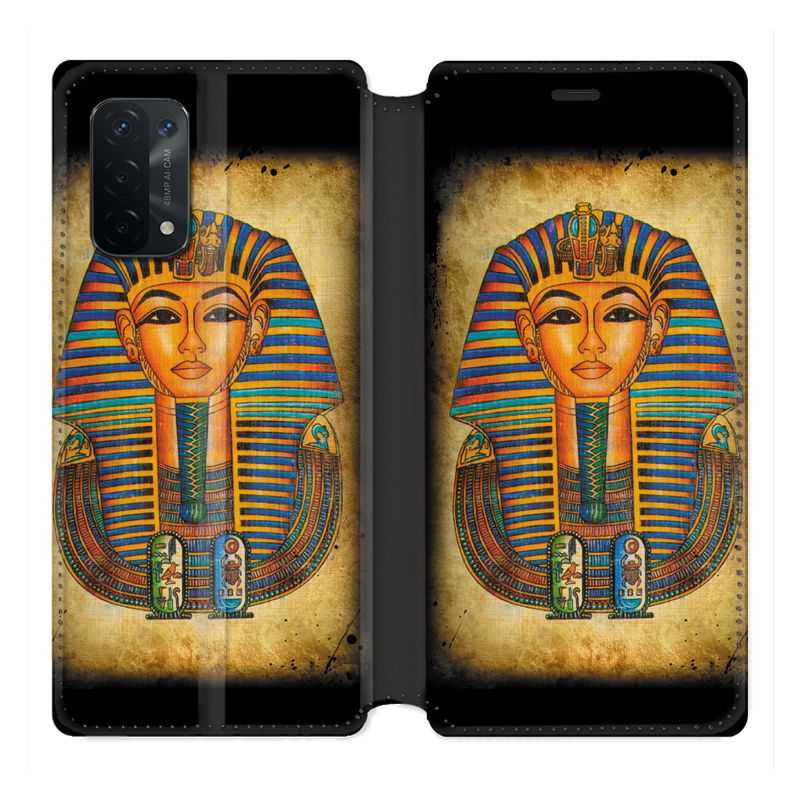 Housse cuir portefeuille Pour Oppo A54 5G / A74 5G Egypte Pharaon