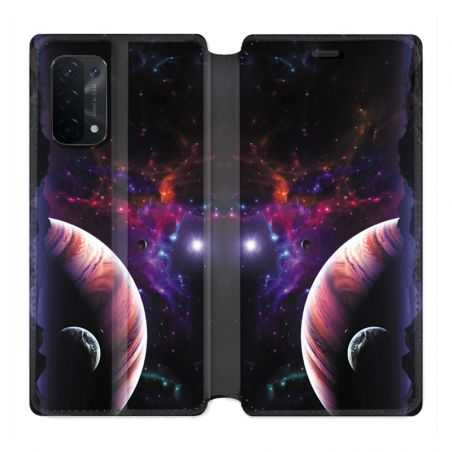 Housse cuir portefeuille Pour Oppo A54 5G / A74 5G Planete Rouge
