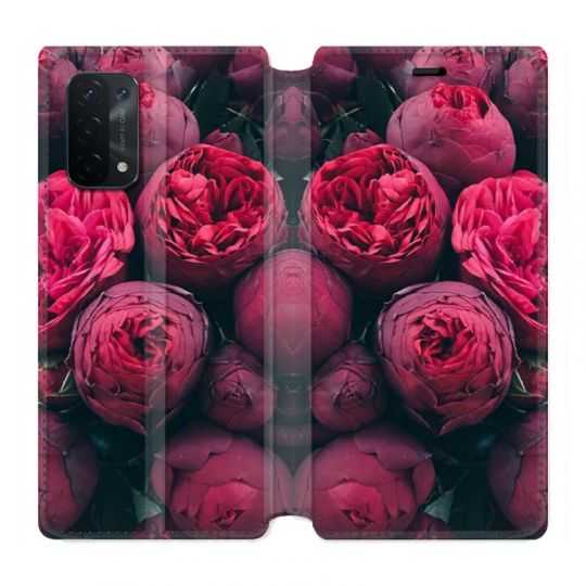 Housse cuir portefeuille Pour Oppo A54 5G / A74 5G Fleur Pivoine