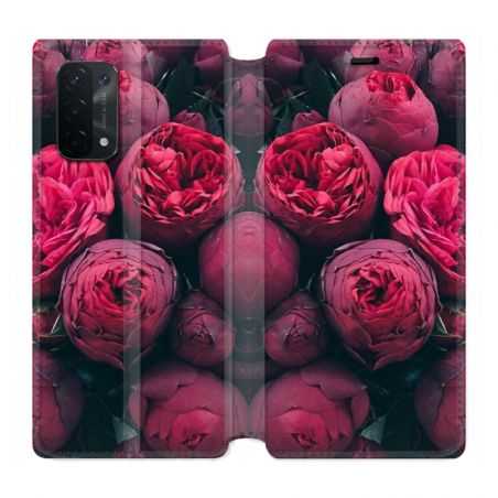 Housse cuir portefeuille Pour Oppo A54 5G / A74 5G Fleur Pivoine