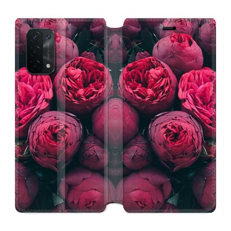 Housse cuir portefeuille Pour Oppo A54 5G / A74 5G Fleur Pivoine