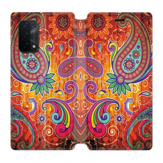 Housse cuir portefeuille Pour Oppo A54 5G / A74 5G Fleur Psychedelic