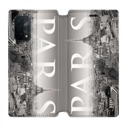 Housse cuir portefeuille Pour Oppo A54 5G / A74 5G France Paris Vintage
