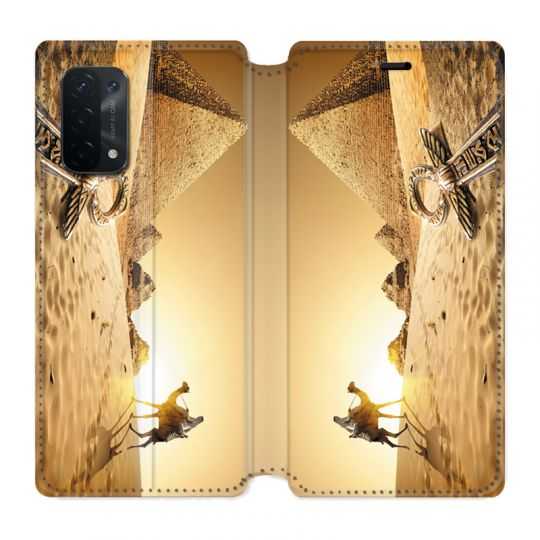 Housse cuir portefeuille Pour Oppo A54 5G / A74 5G Egypte Chameau