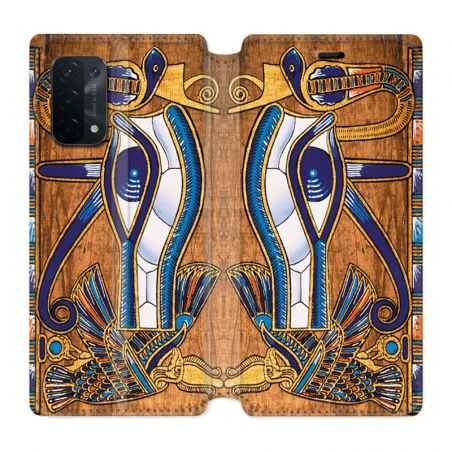 Housse cuir portefeuille Pour Oppo A54 5G / A74 5G Egypte Papyrus