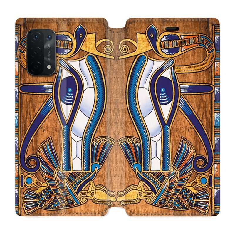 Housse cuir portefeuille Pour Oppo A54 5G / A74 5G Egypte Papyrus
