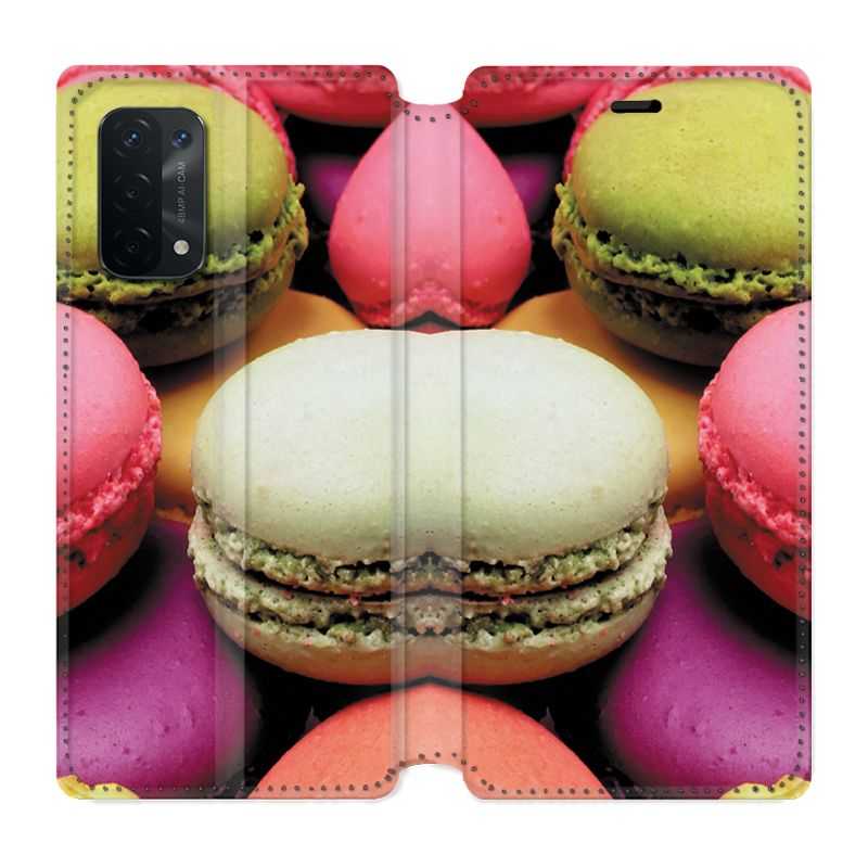 Housse cuir portefeuille Pour Oppo A54 5G / A74 5G Macaron