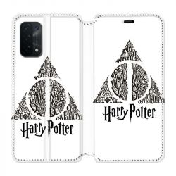 Housse cuir portefeuille Pour Oppo A54 5G / A74 5G WB License Harry Potter Triangle Blanc