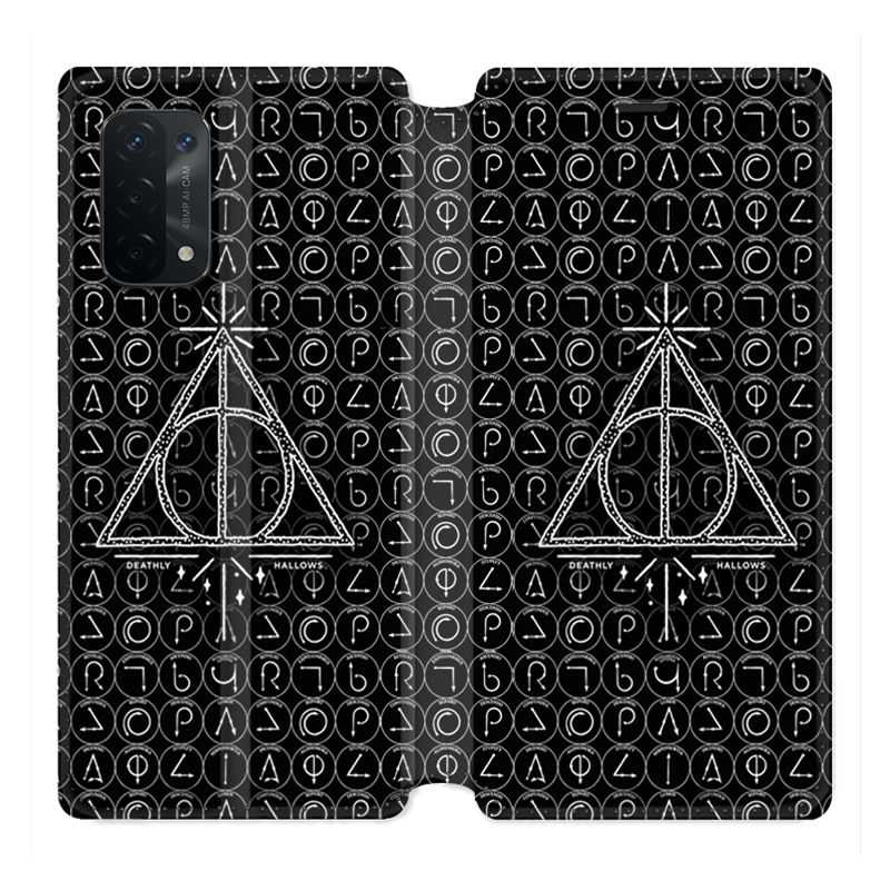 Housse cuir portefeuille Pour Oppo A54 5G / A74 5G WB License Harry Potter Triangle noir