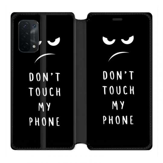 Housse cuir portefeuille Pour Oppo A54 5G / A74 5G Humour Don't Touch