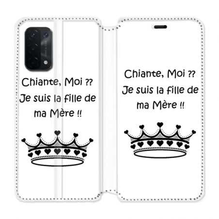 Housse cuir portefeuille Pour Oppo A54 5G / A74 5G Humour Moi Chiante