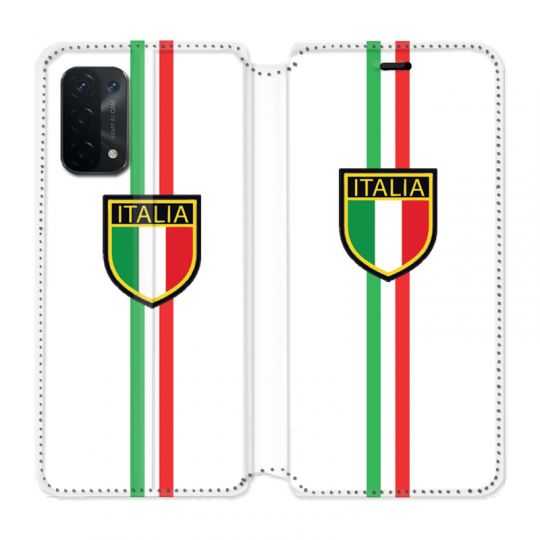 Housse cuir portefeuille Pour Oppo A54 5G / A74 5G Italie 3 Blanc