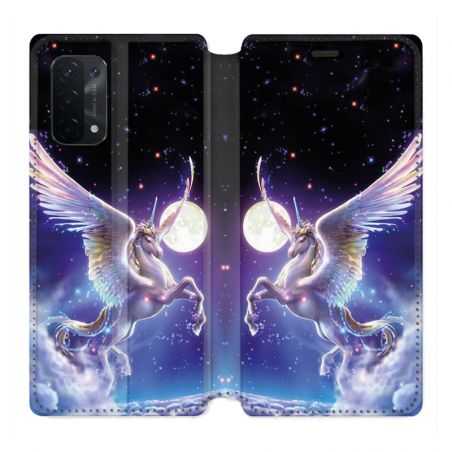 Housse cuir portefeuille Pour Oppo A54 5G / A74 5G Licorne Céleste