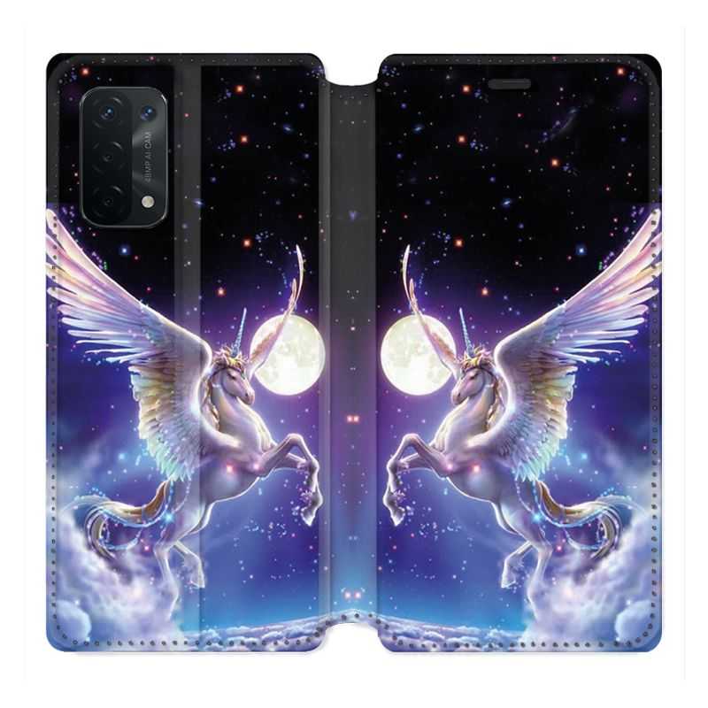 Housse cuir portefeuille Pour Oppo A54 5G / A74 5G Licorne Céleste