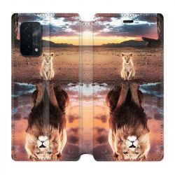 Housse cuir portefeuille Pour Oppo A54 5G / A74 5G Lion Reflet