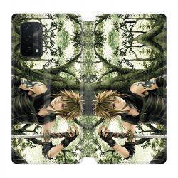 Housse cuir portefeuille Pour Oppo A54 5G / A74 5G Manga Bois