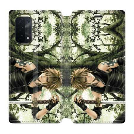 Housse cuir portefeuille Pour Oppo A54 5G / A74 5G Manga Bois