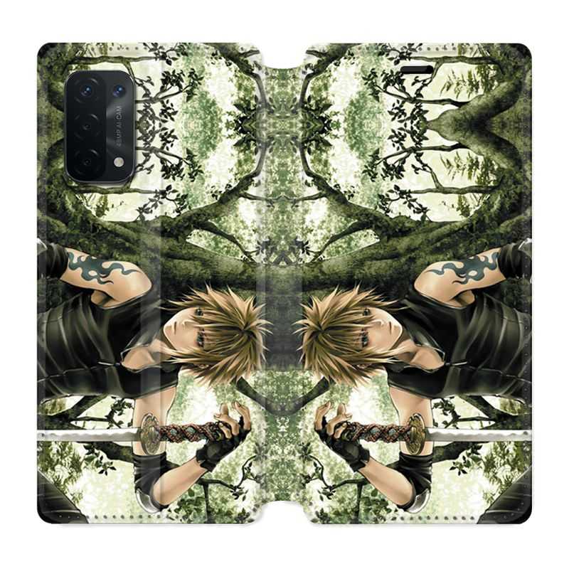 Housse cuir portefeuille Pour Oppo A54 5G / A74 5G Manga Bois