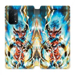 Housse cuir portefeuille Pour Oppo A54 5G / A74 5G Manga Dragon Ball Sangoku Blanc